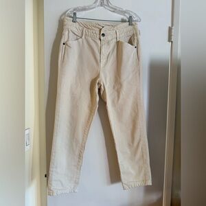 Veronica Beard Light Cream Straight-Leg Jeans